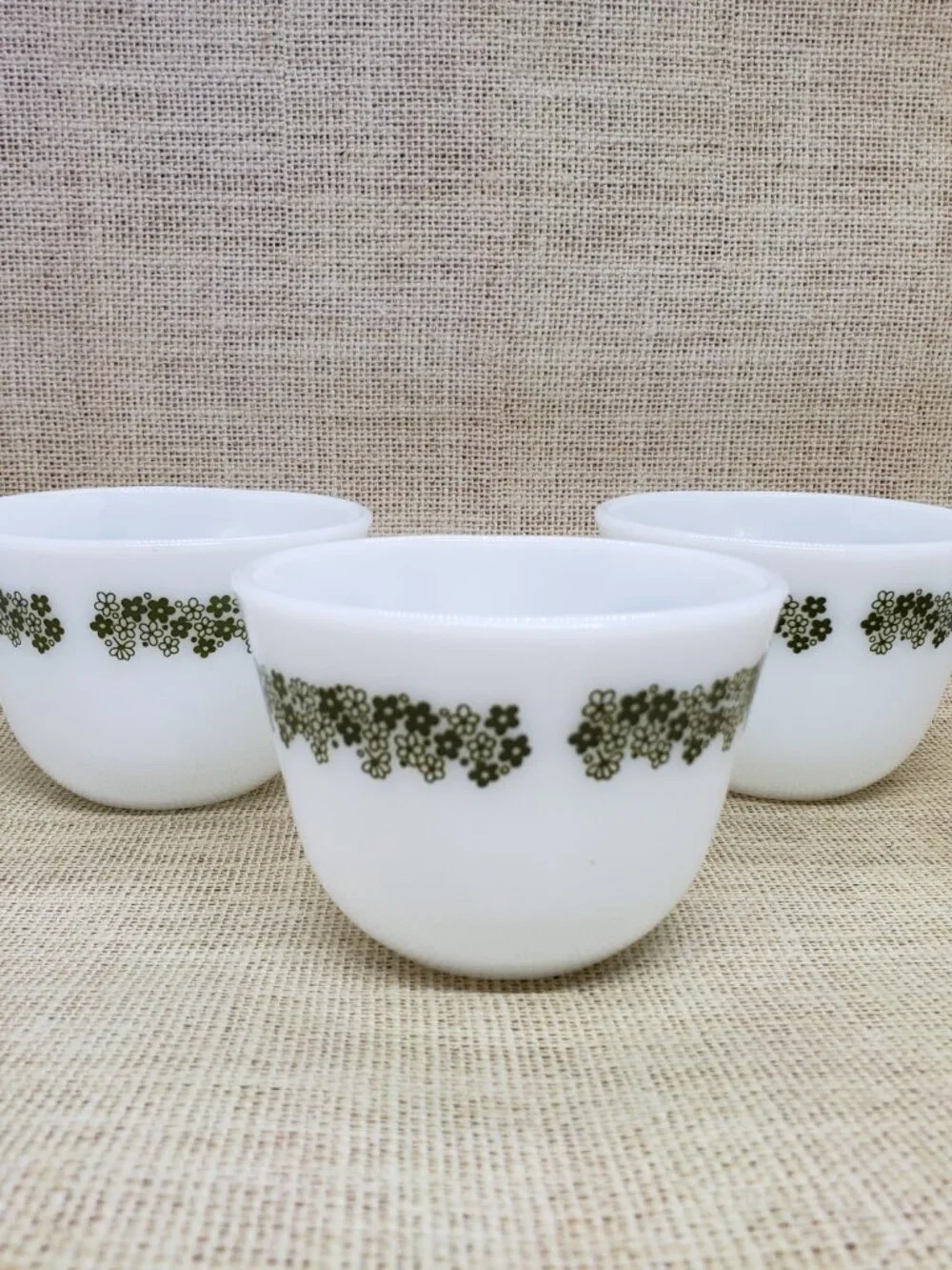 3 Pyrex Spring Blossom Mugs White Green Flower Crazy Daisy Corelle Compatibles - Picture 5 of 10